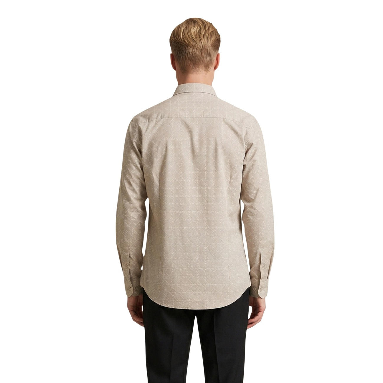 Gianni Lupo Men's Geometric Shirt – Beige