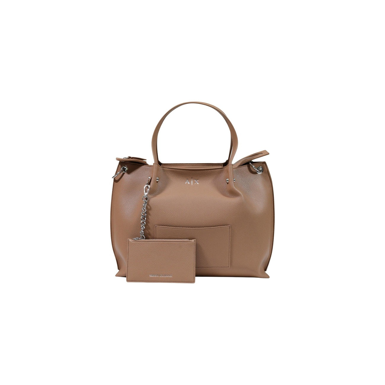 Women's large beige Armani Exchange shoulder bag