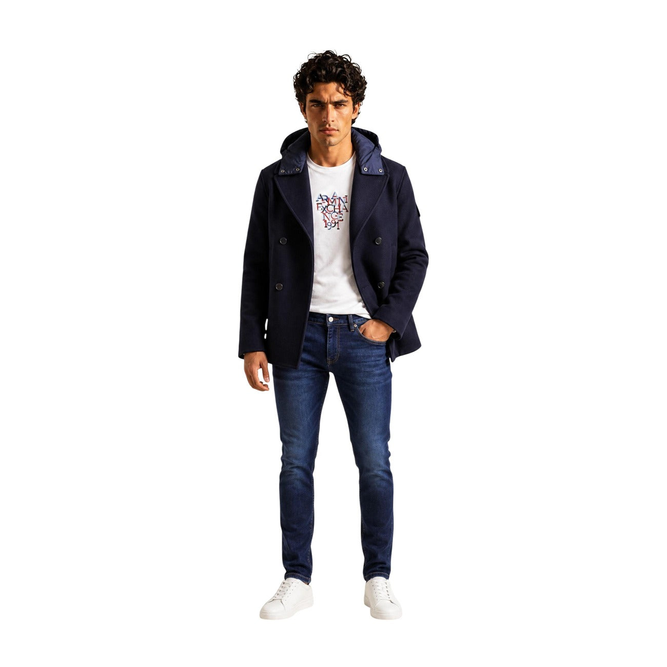 Men's blue wool Armani Exchange jacket