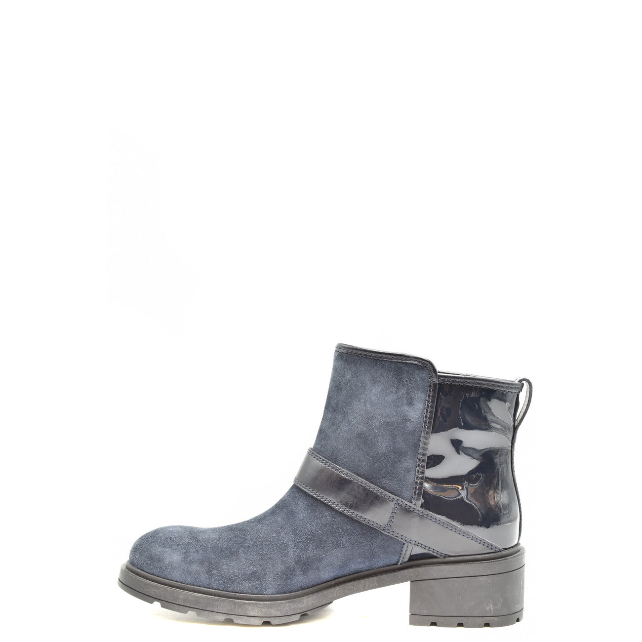 Bottines femme Hogan effet chamois et cuir – Gris
