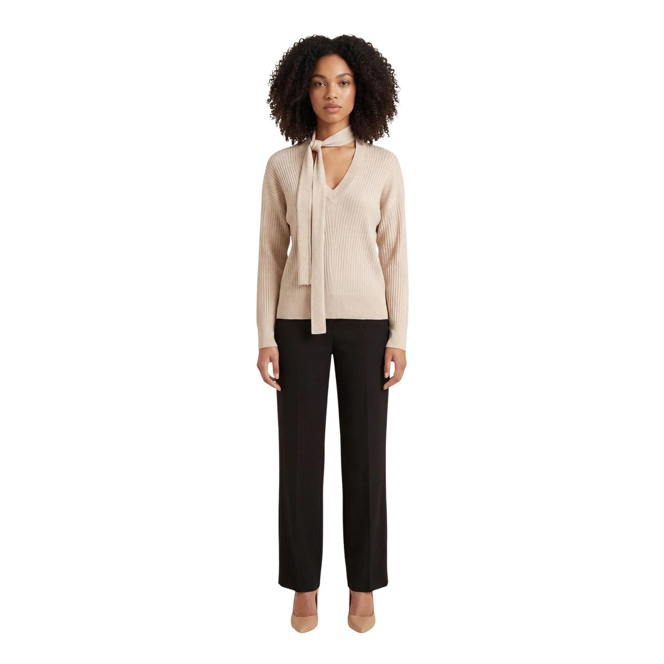 Liu Jo women's V-neck sweater - Beige