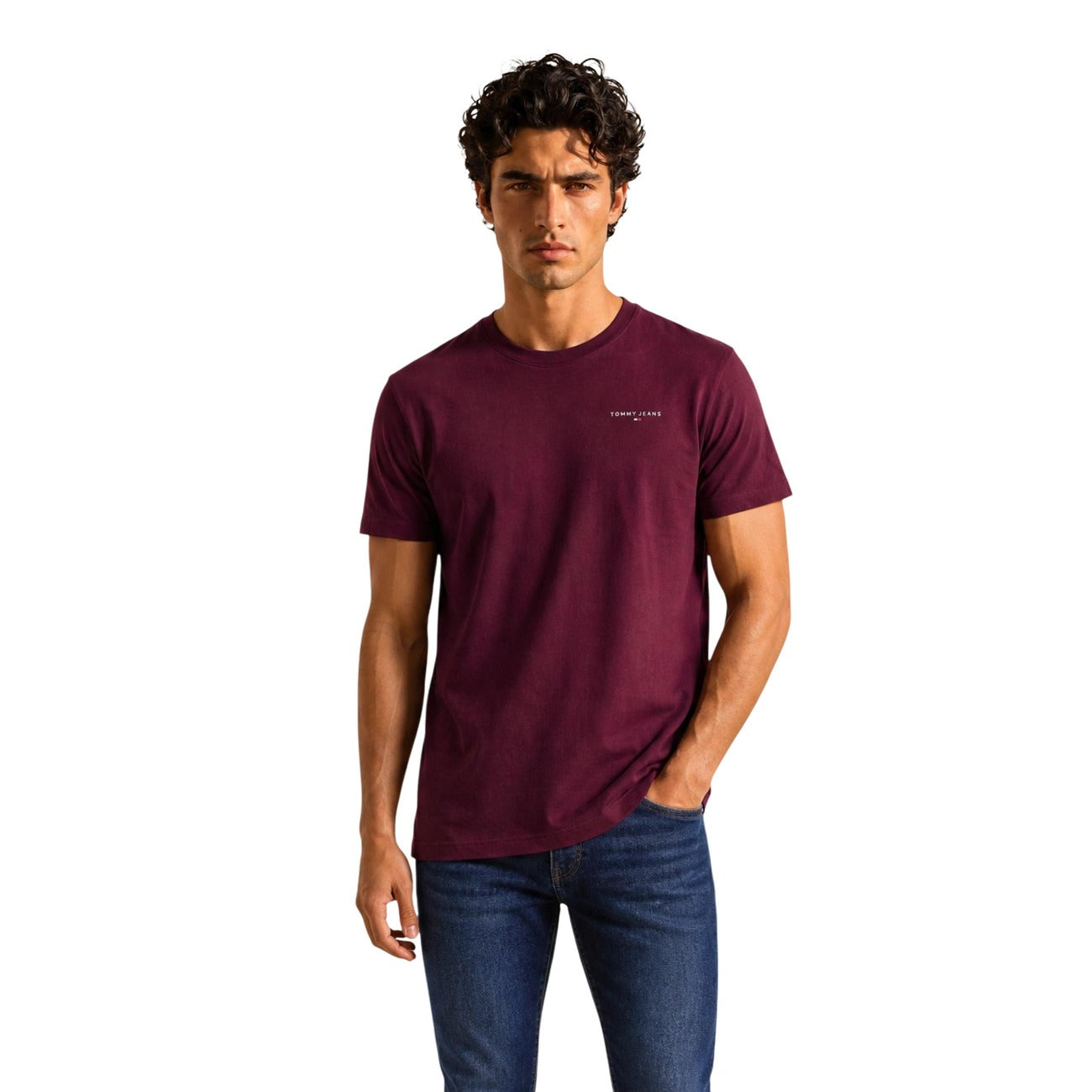 Men's burgundy T-shirt Tommy Hilfiger Jeans