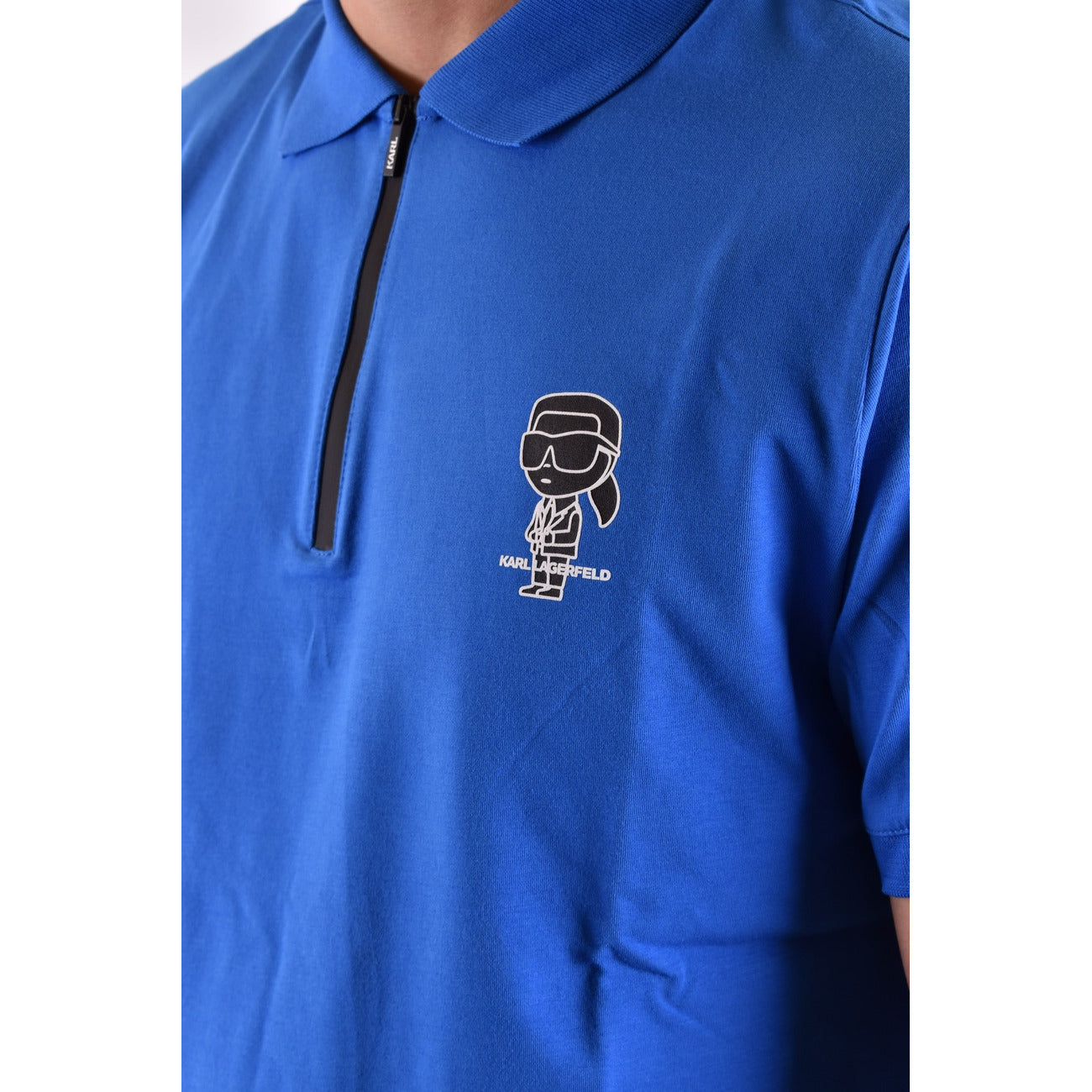 Polo homme Karl Lagerfeld zippé – Bleu