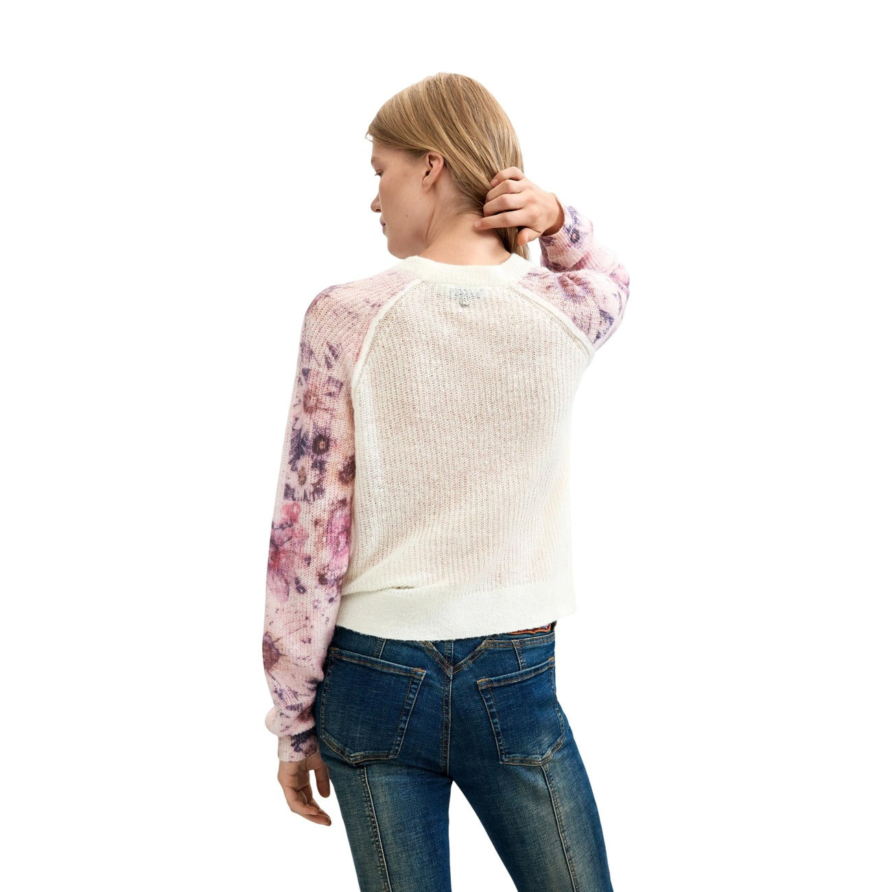 Women's Desigual Floral Sweater with Wool – White