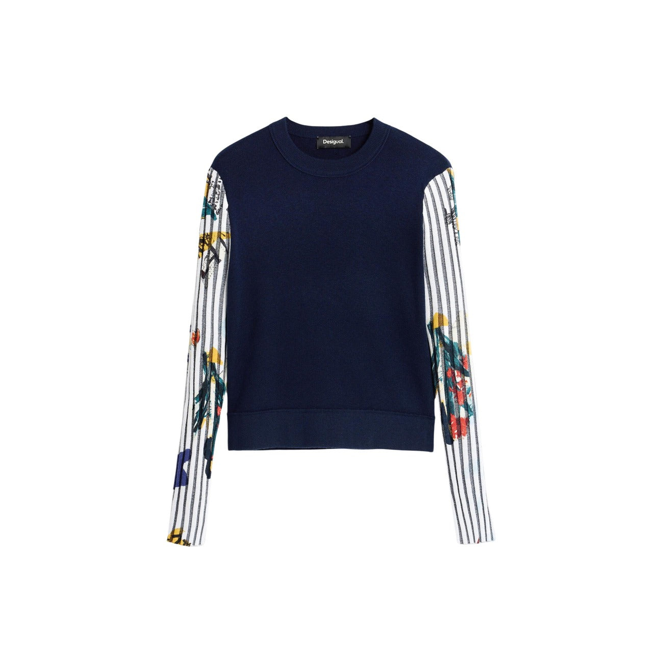Women's floral Desigual sweater with wool – Blue