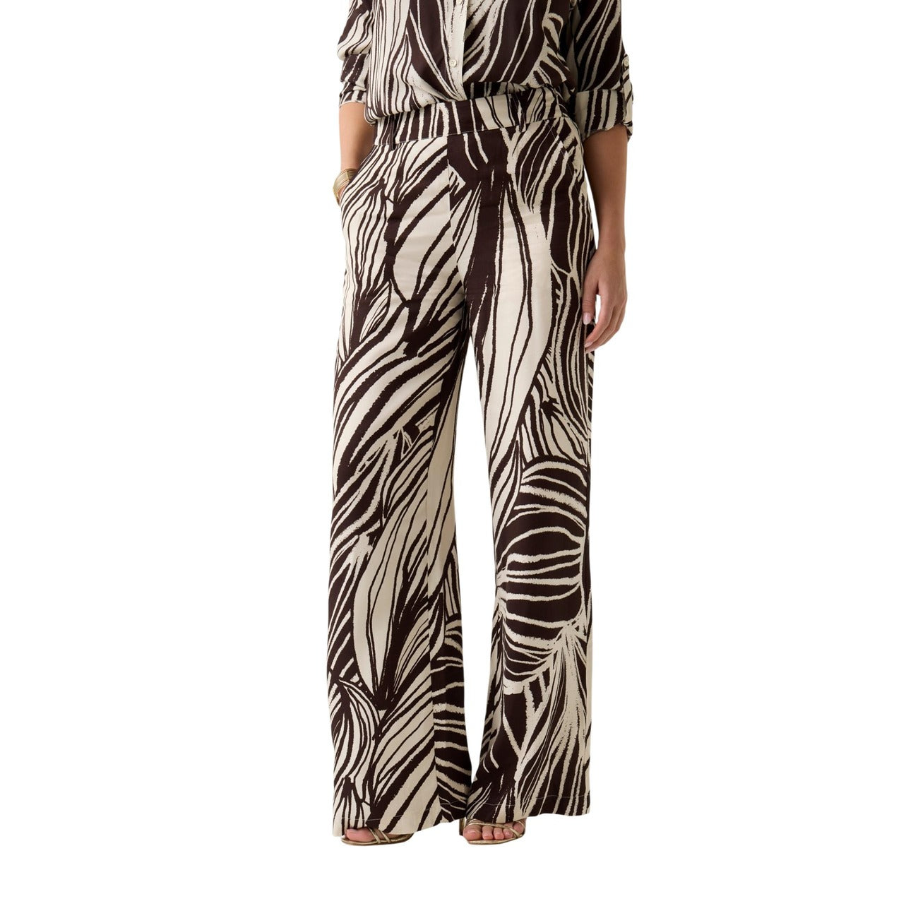 Women's Guess Flowy Viscose Trousers - Brown