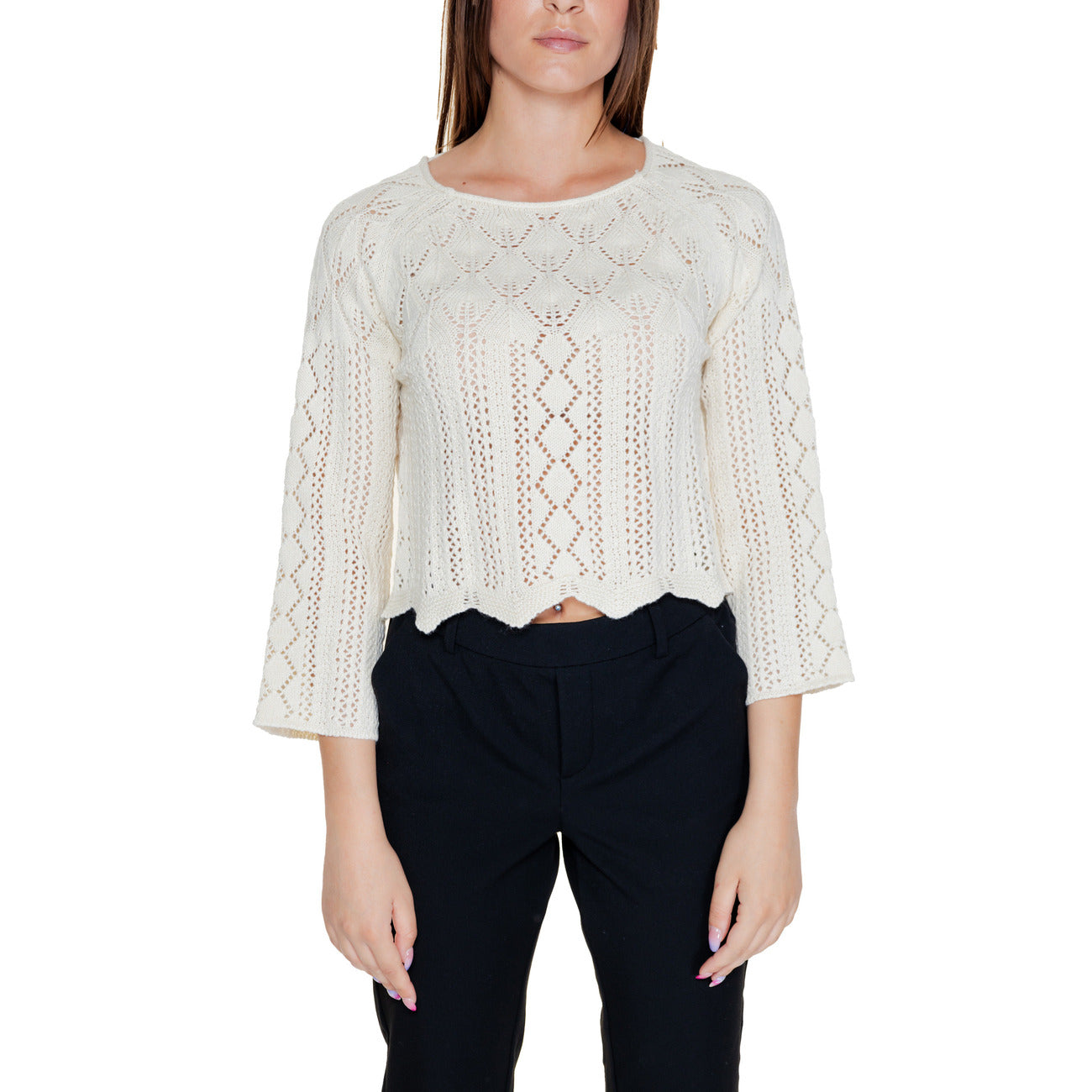 Vero Moda women's cotton jumper – Beige / Black