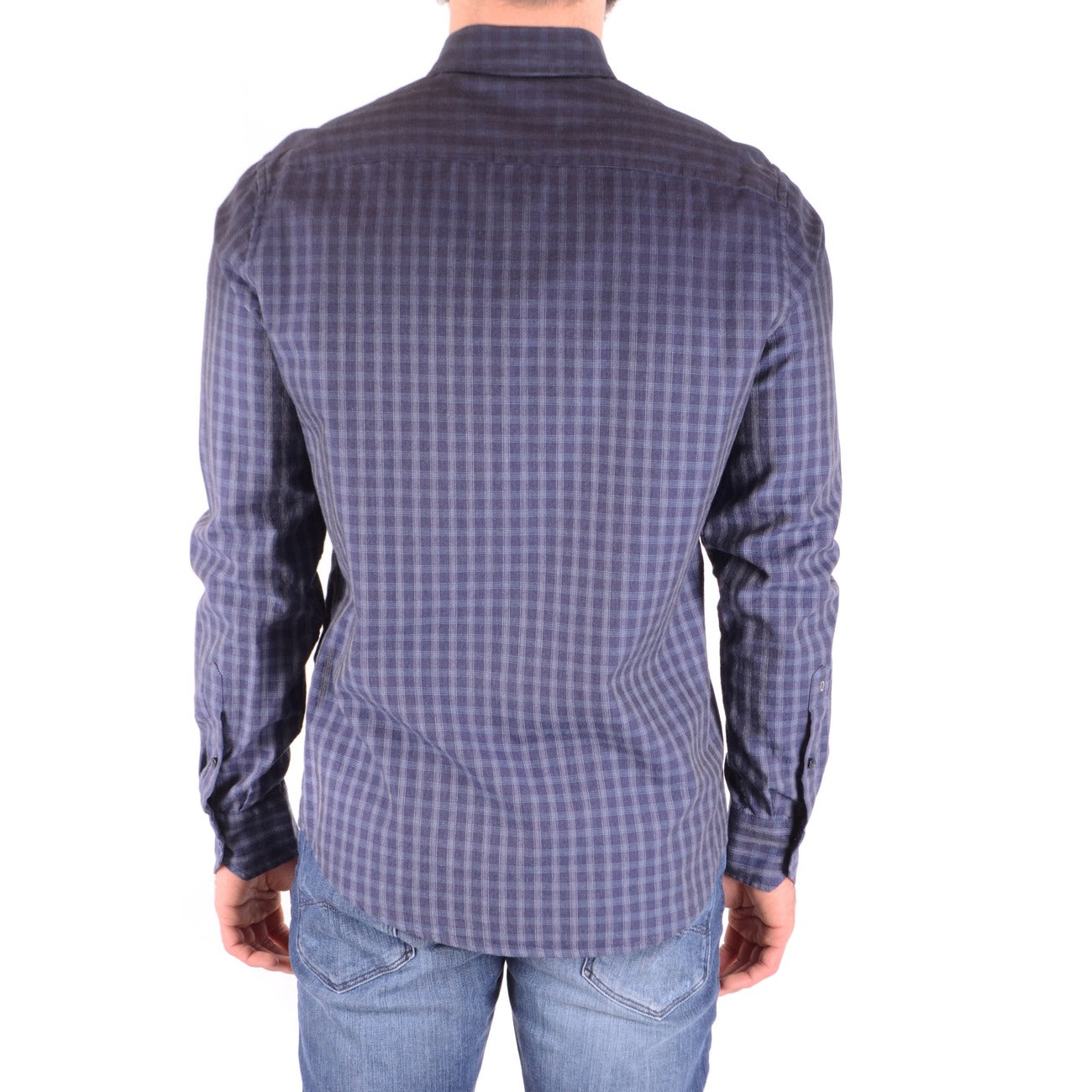 Chemise homme Dondup à carreaux en coton – Bleu