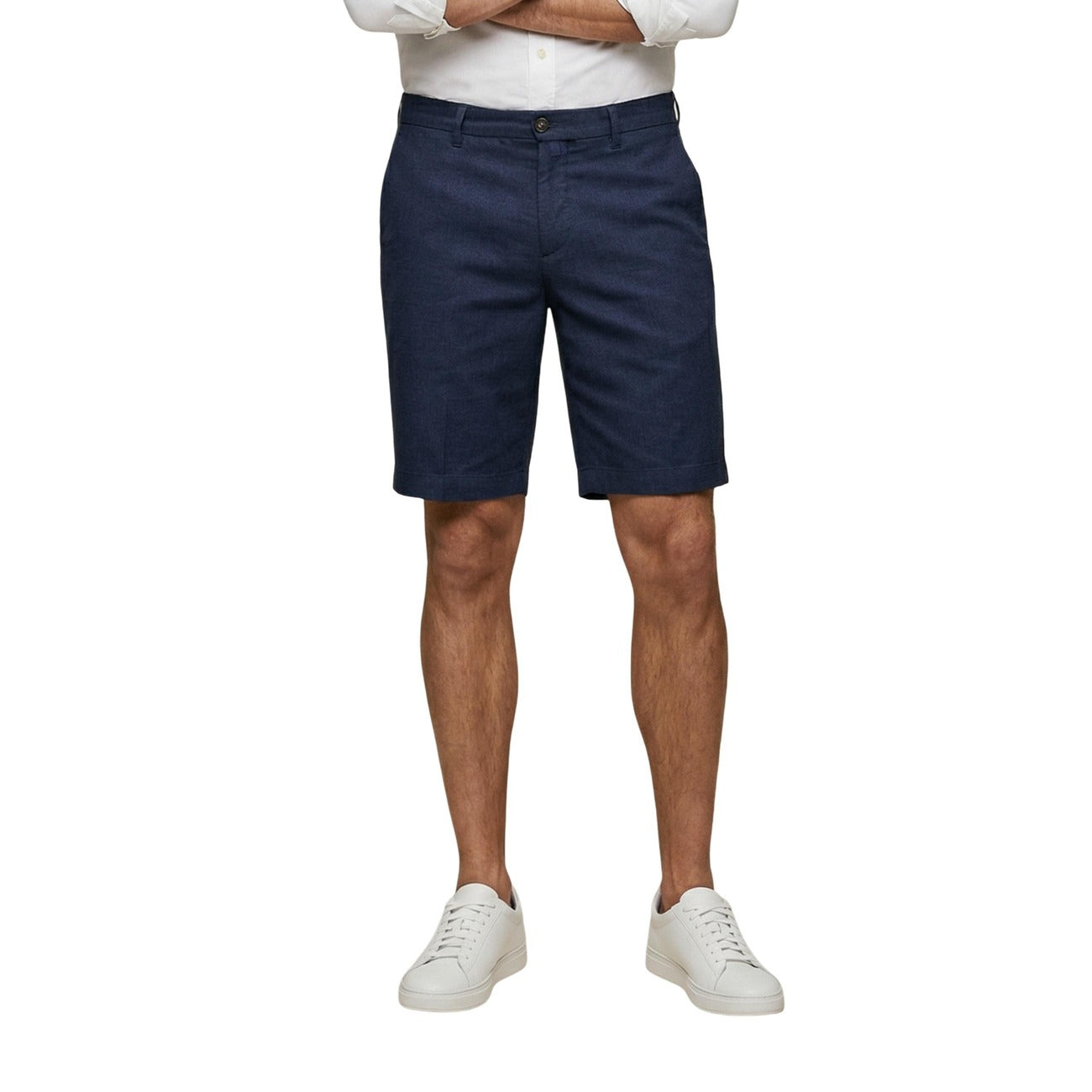 Bermuda homme Borghese en lin – Bleu
