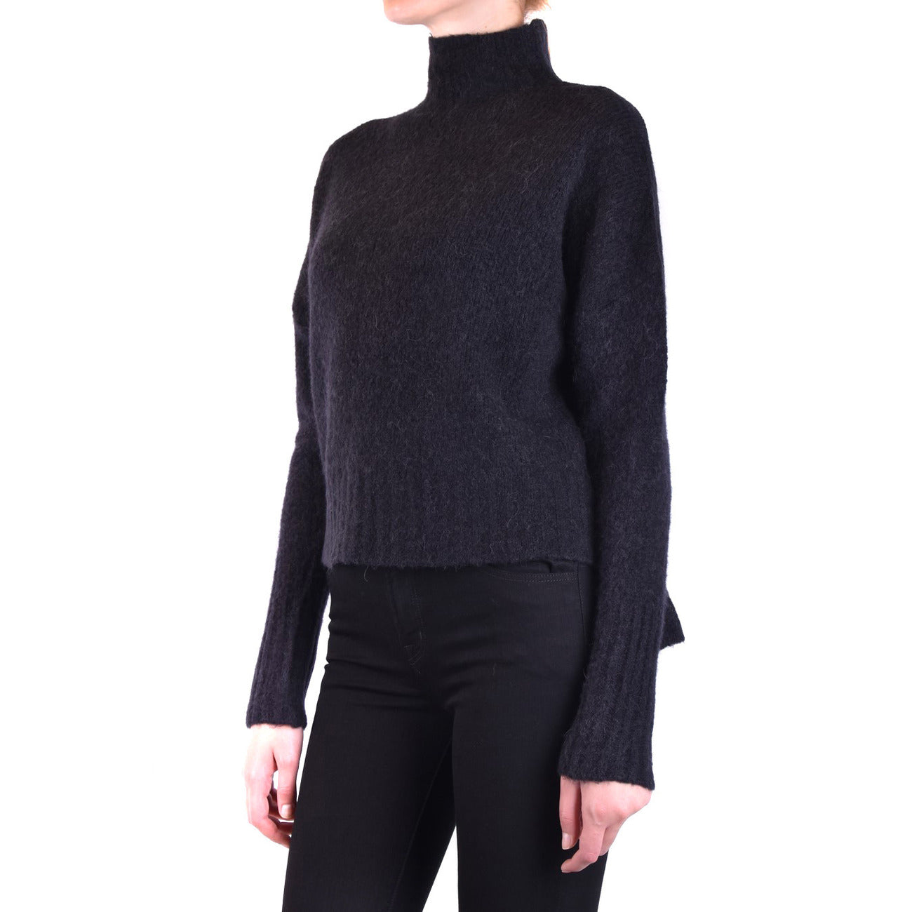 Pinko women's high-neck wool and alpaca sweater - Black