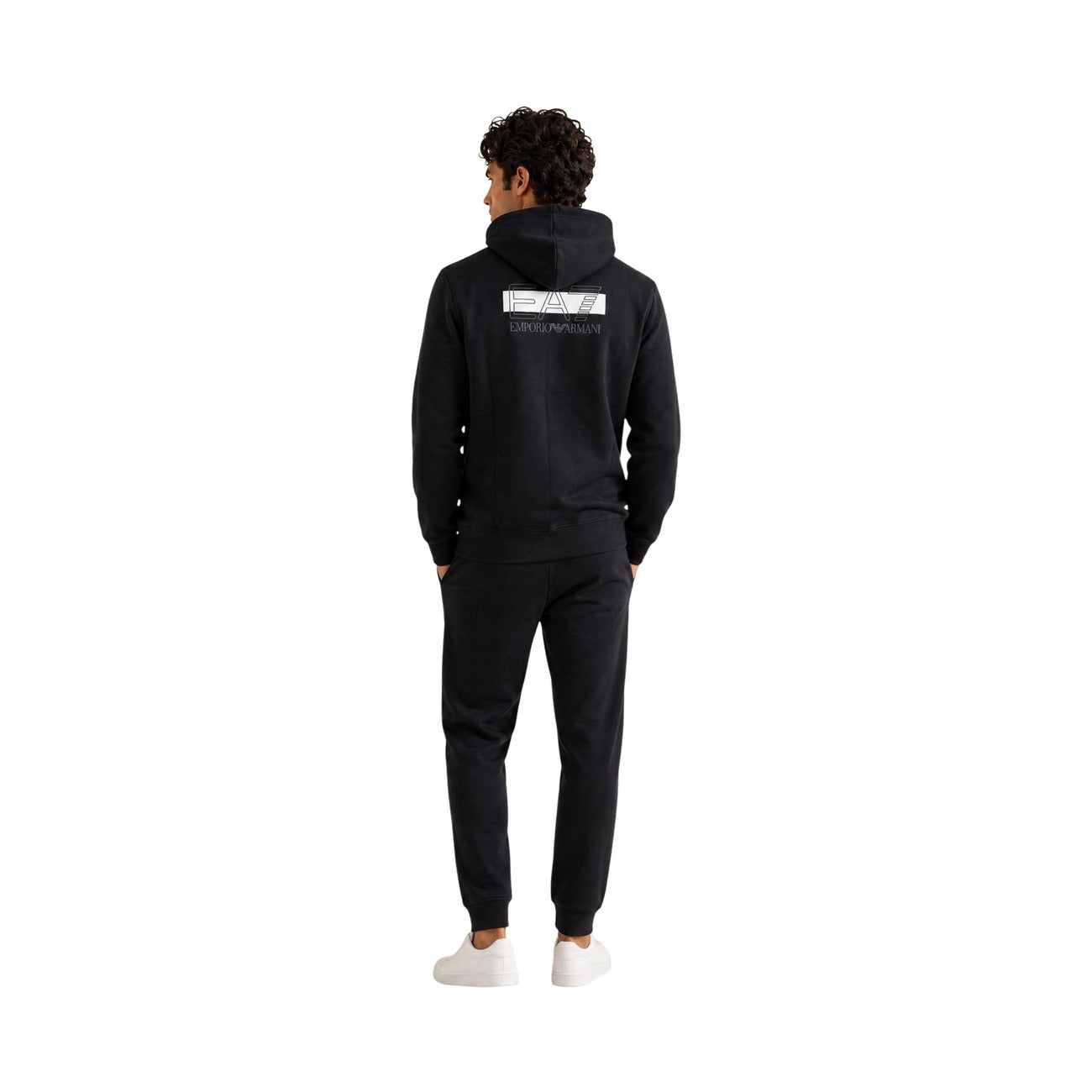 EA7 Men's Black Hooded Tracksuit