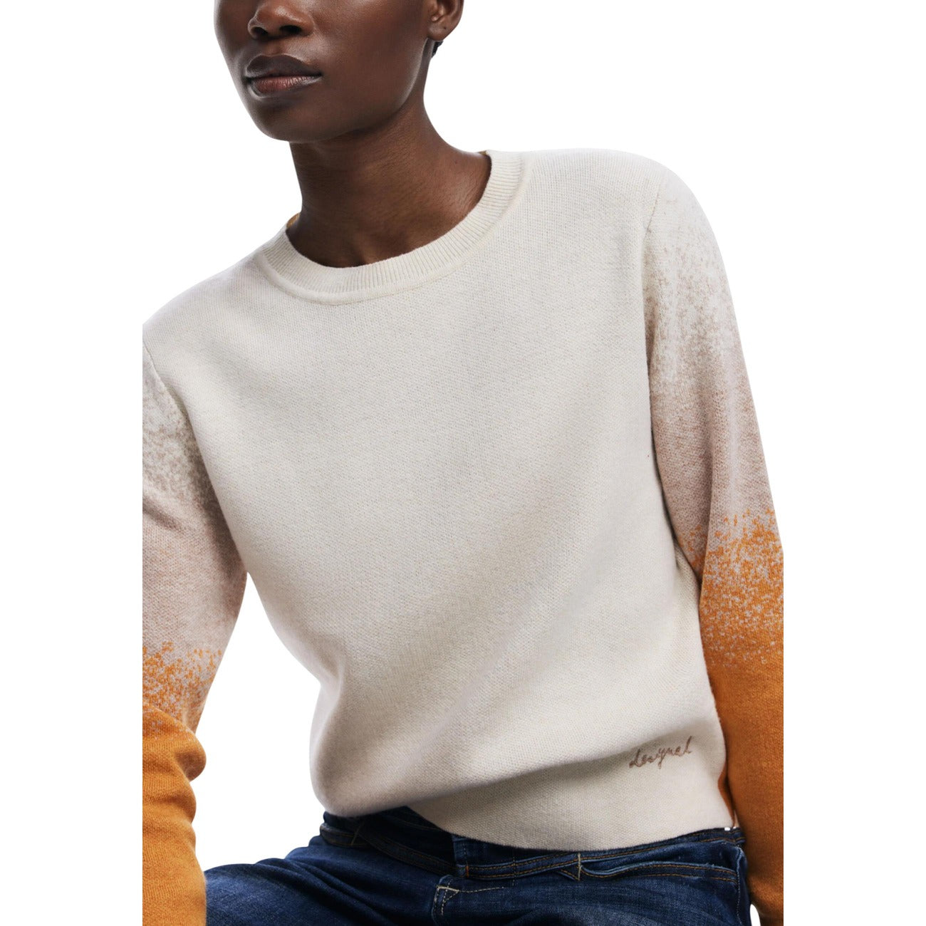 Desigual Women's Colorful Pattern Sweater – Beige
