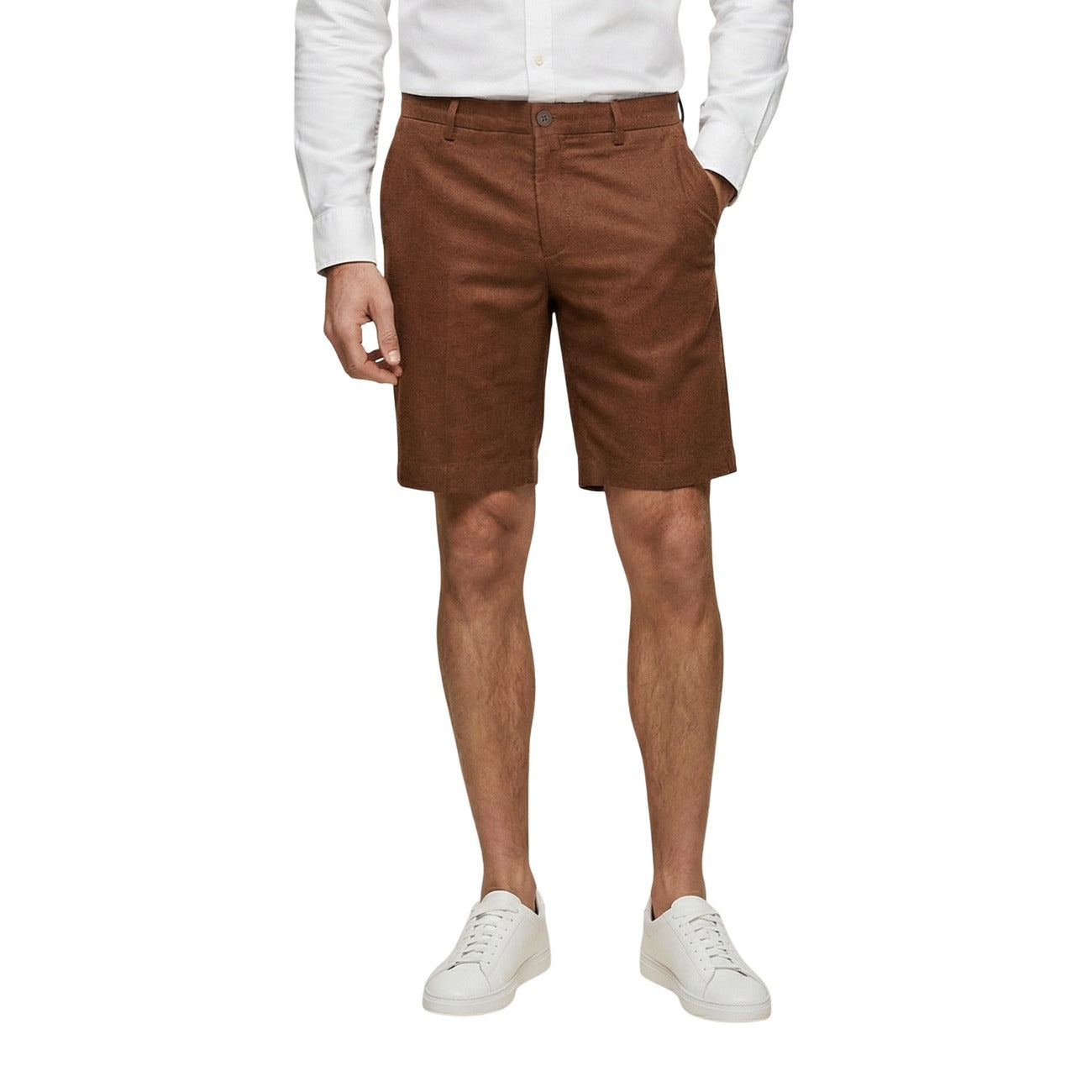 Bermuda homme Borghese en lin – Bleu