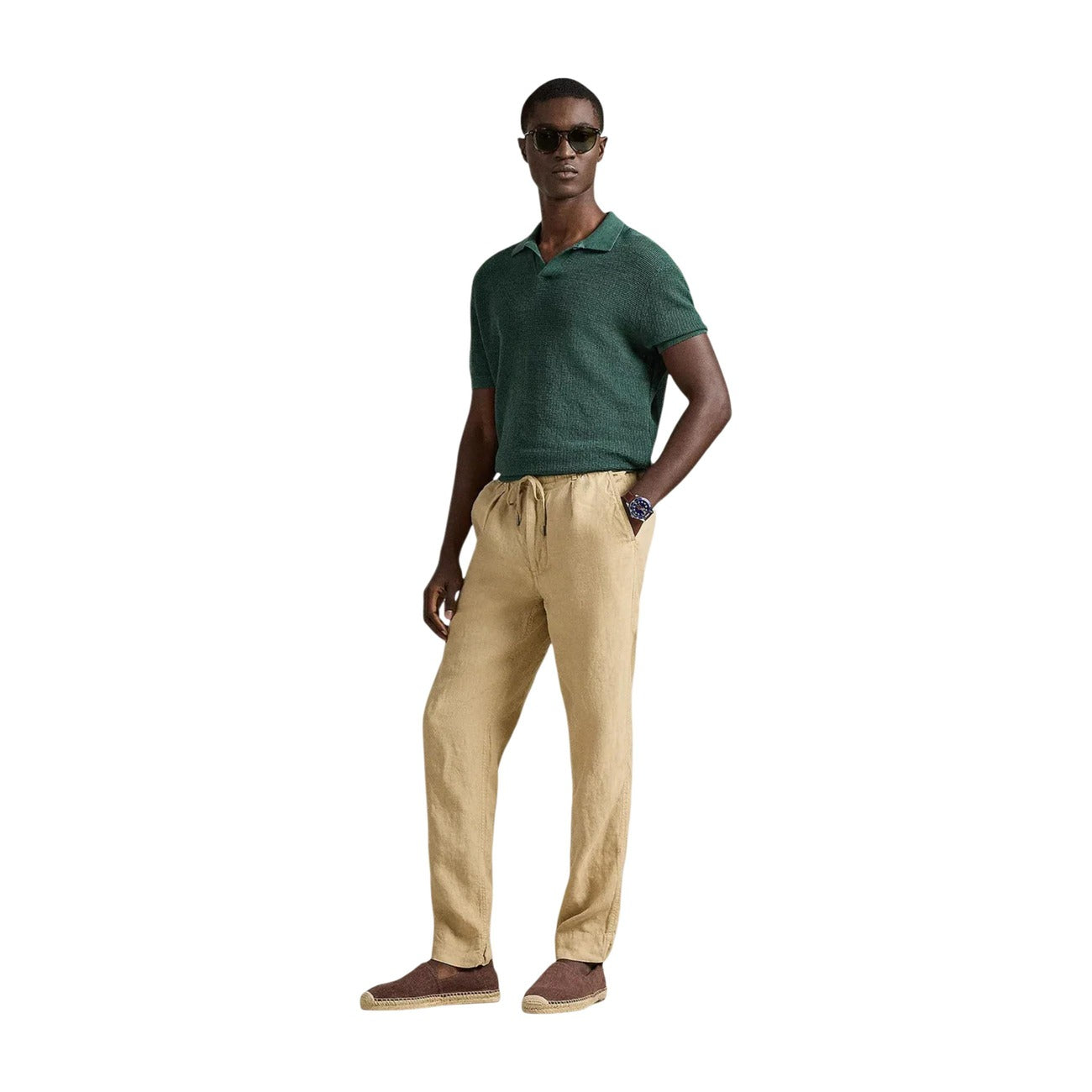Men's beige linen trousers Lyle & Scott